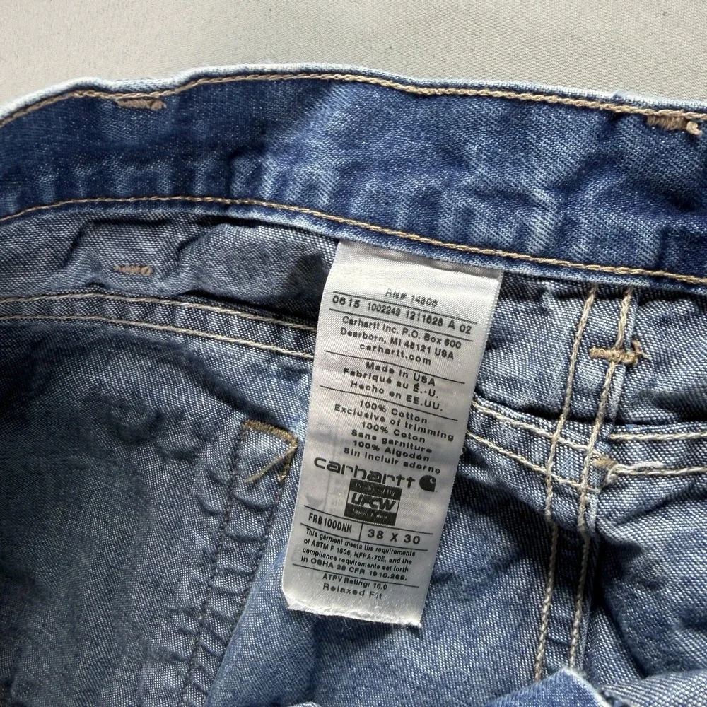 Carhartt FR Jeans Mens 38x30 (Fits 36x29)Flame Resistant Relaxed Fit FRB100DNM